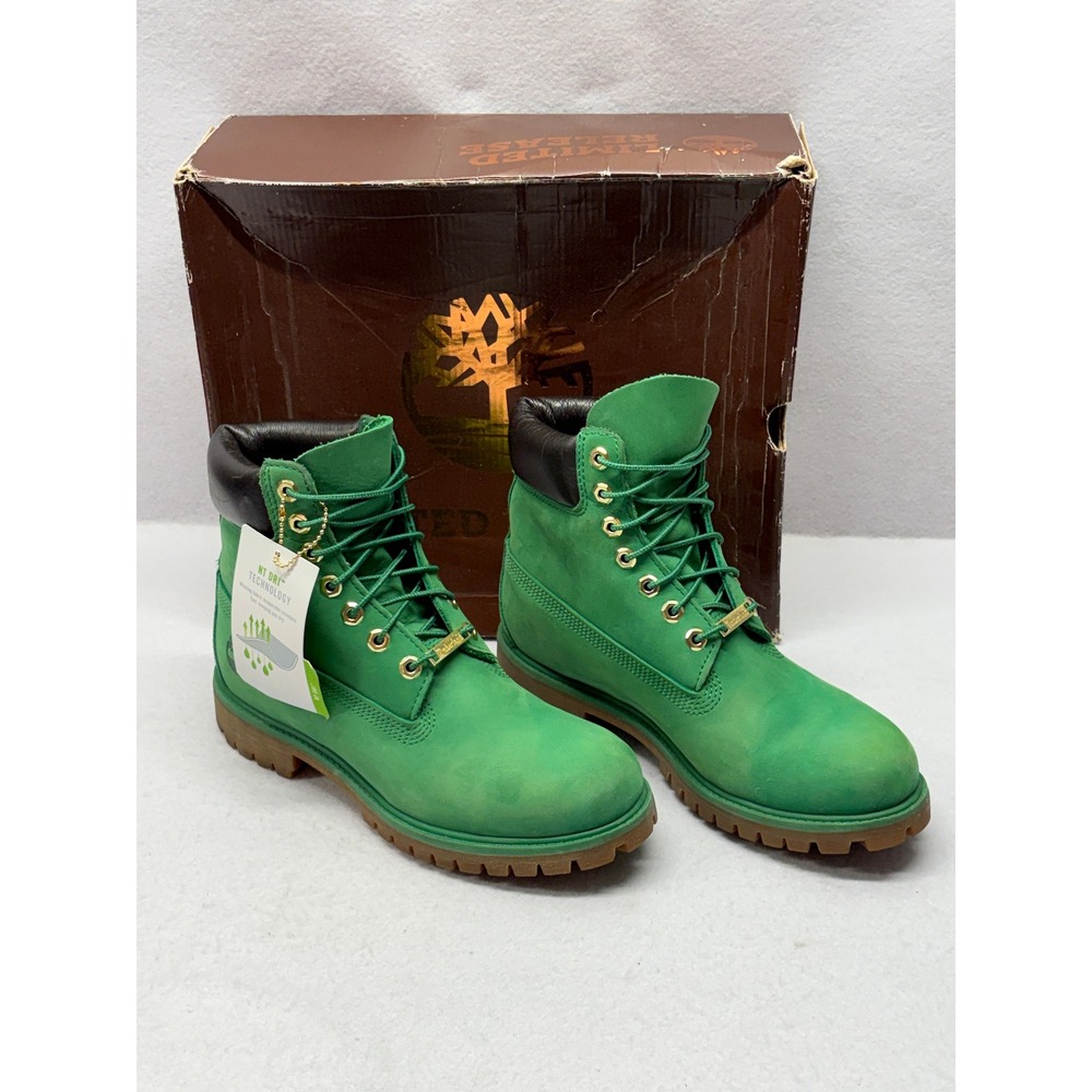 Timberland 6 Inch Premium Green Nubuck Leather Waterproof Boots A1IPD Mens 8